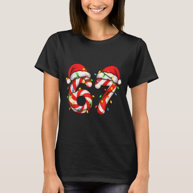 Christmas Candy Cane Santa Xmas 67 Candy Youth Wom T-Shirt (Front)