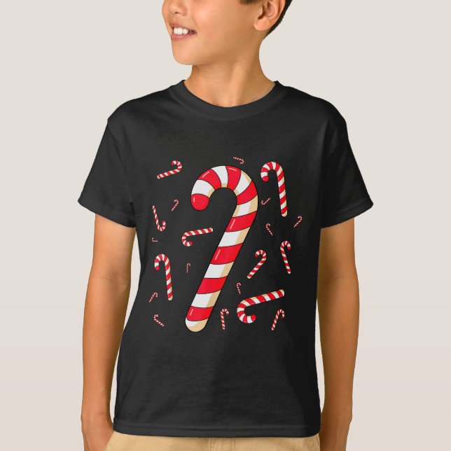 Christmas Candy Cane Santa Xmas Family Kid Toddler T-Shirt (Front)