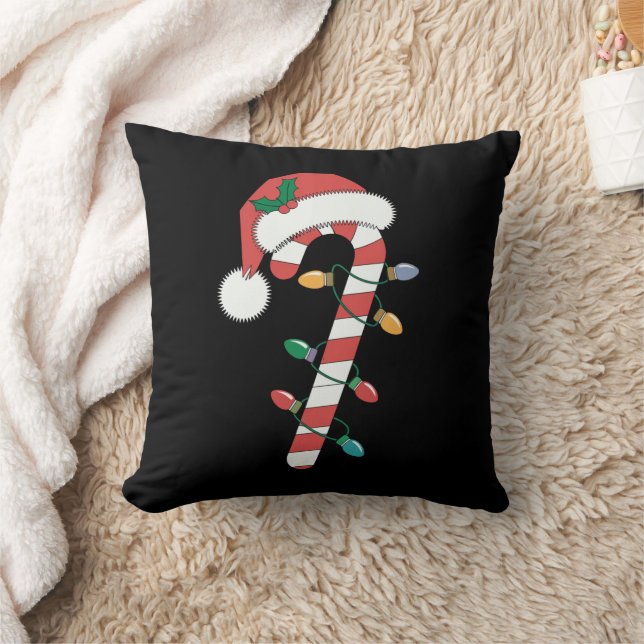 Christmas Candy Cane Santa Xmas Kids  Cushion (Blanket)