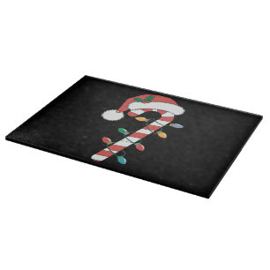 Christmas Candy Cane Santa Xmas Kids Cutting Board