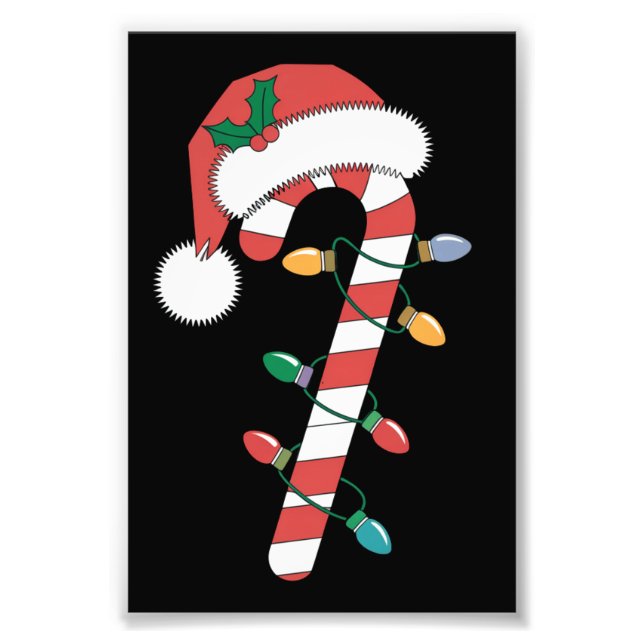 Christmas Candy Cane Santa Xmas Kids  Photo Print (Front)