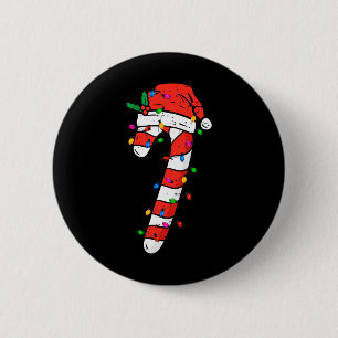 Christmas Candy Cane Santa Xmas Kids Toddler Youth 6 Cm Round Badge
