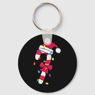 Christmas Candy Cane Santa Xmas Kids Toddler Youth Key Ring