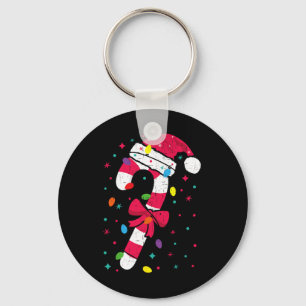 Christmas Candy Cane Santa Xmas Kids Toddler Youth Key Ring