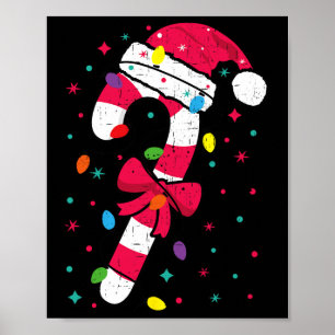 Christmas Candy Cane Santa Xmas Kids Toddler Youth Poster