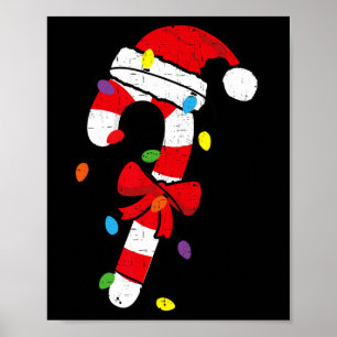 Christmas Candy Cane Santa Xmas Kids Toddler Youth Poster
