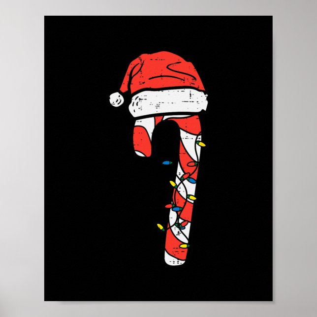 christmas candy cane santa xmas kids toddler youth poster (Front)