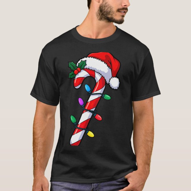 Christmas Candy Cane Santa Xmas  T-Shirt (Front)