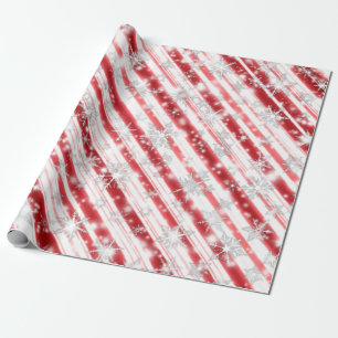 Christmas  Candy Cane Snowflakes Sparkles Wrapping Paper