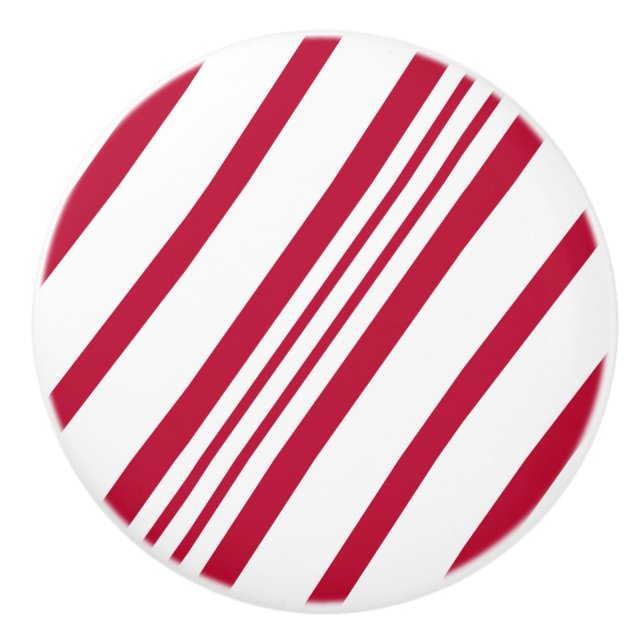 Christmas Candy Cane Stripe Ceramic Knob (Front)