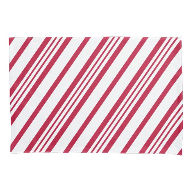Christmas Candy Cane Stripe Pillowcase (Front)