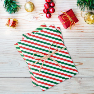 Christmas Candy Cane Stripe set of 3 Wrapping Paper Sheet