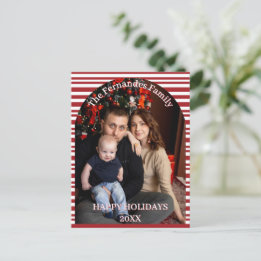 Christmas Candy Cane Stripes Cutsom Postcard