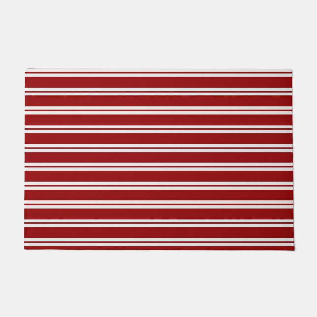 Christmas Candy Cane Stripes Doormat (Front)