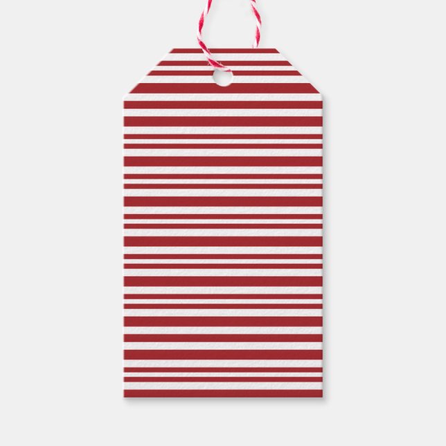 Christmas Candy Cane Stripes Gift Tags (Front)