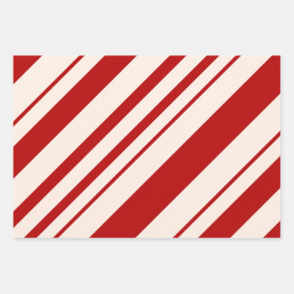 Christmas Candy Cane Stripes Holiday Pattern Wrapping Paper Sheet
