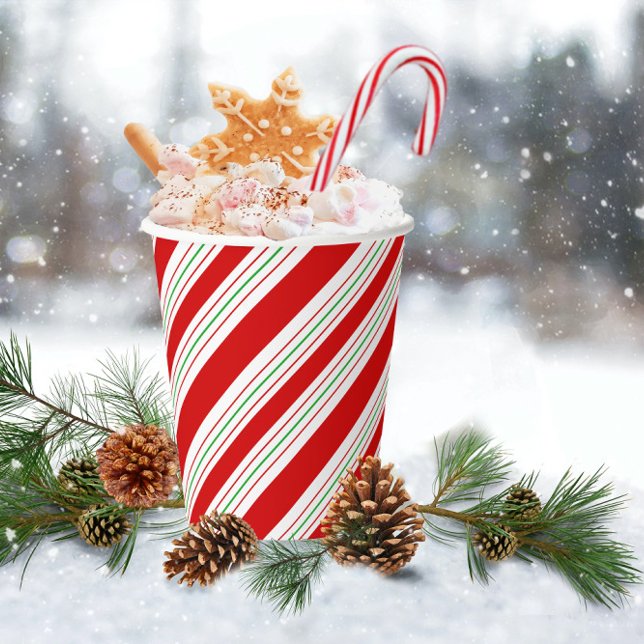 Christmas Candy Cane Stripes ID259 Paper Cups (Creator Uploaded)