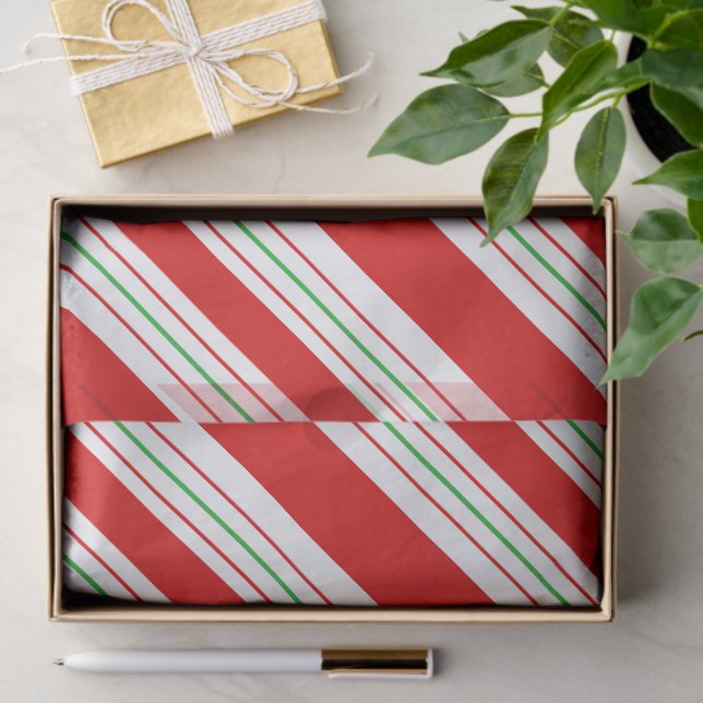 Christmas Candy Cane Stripes ID259 Tissue Paper (Gift)