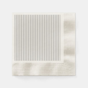 Christmas Candy Cane Stripes in White and Silver Napkin