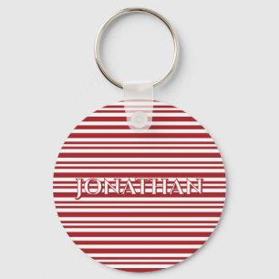 Christmas Candy Cane Stripes Key Ring