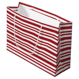 Christmas Candy Cane Stripes Large Gift Bag