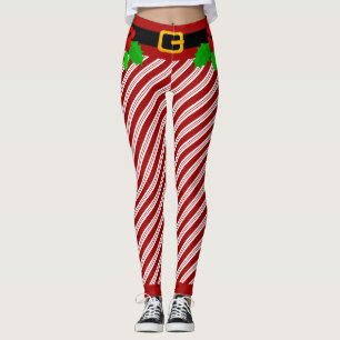 Christmas candy cane stripes Leggings