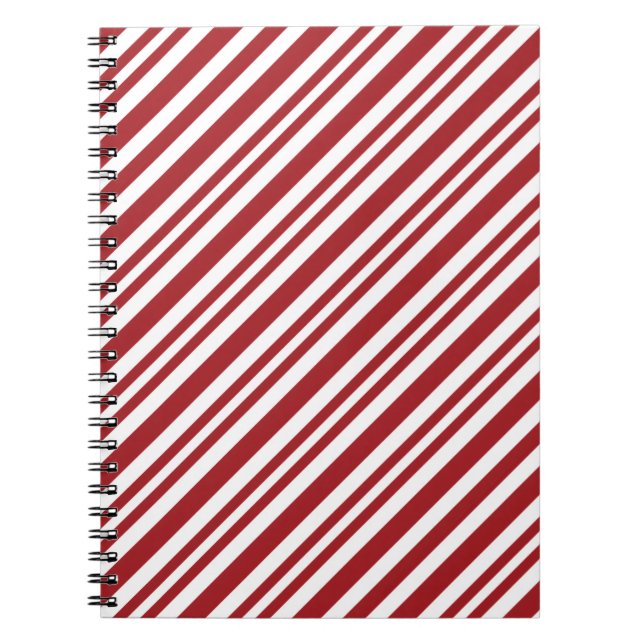 Christmas Candy Cane Stripes Notebook (Front)