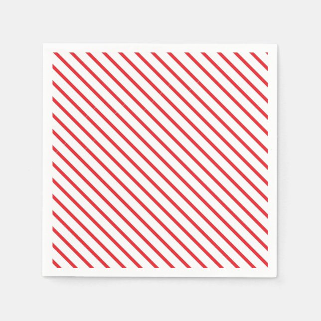 Christmas Candy Cane Stripes Pattern Napkin (Front)