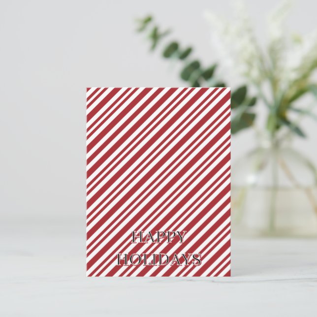 Christmas Candy Cane Stripes Postcard (Standing Front)