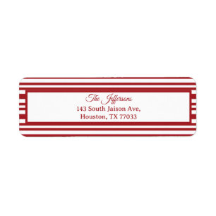 Christmas Candy Cane Stripes Return Address Label