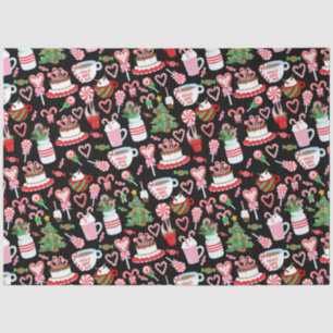 Christmas Candy Cane Sweets Pattern Tissue Paper