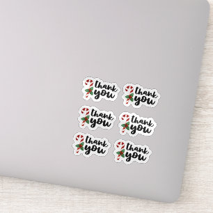 Christmas Candy Cane Thank You Sticker