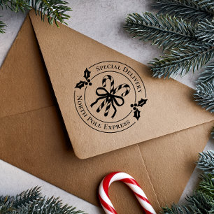 Christmas Candy Cane Wood Art Stamp