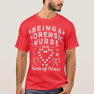 Christmas Candy Cane Work of HeartWomen NP Forensi T-Shirt