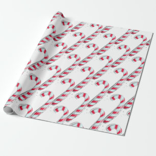 Christmas Candy Cane Wrapping Paper
