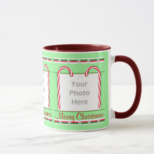 Christmas Candy Canes 3-Photo Frame Mug