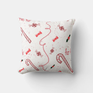 Christmas candy canes and peppermints cushion