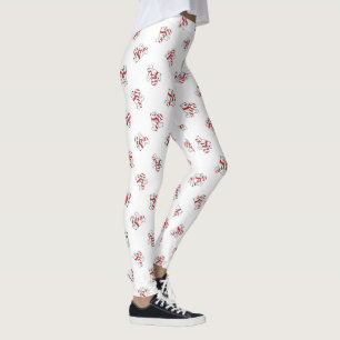Christmas Candy Canes and Polar Bears Leggings