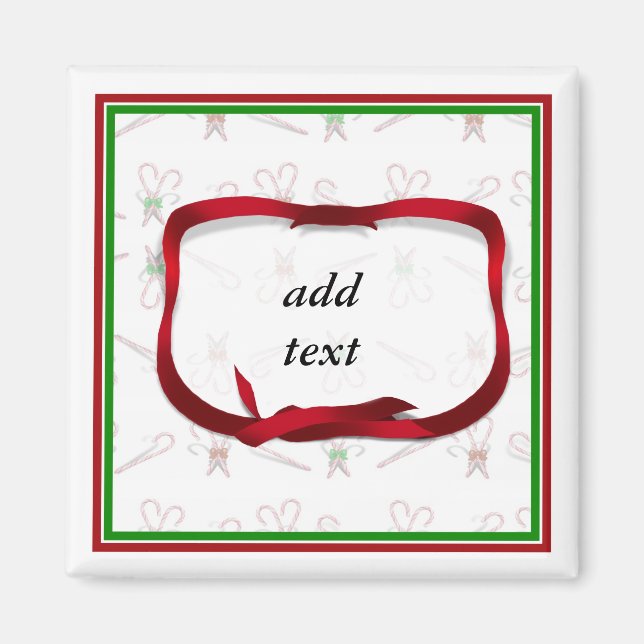 Christmas Candy Canes Background Magnet (Front)