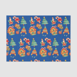 Christmas Candy Canes, Candles, and Trees  Tissue Paper