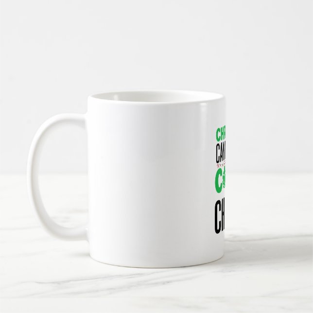 Christmas Candy Canes Cocoa Chaos Design Coffee Mug (Left)