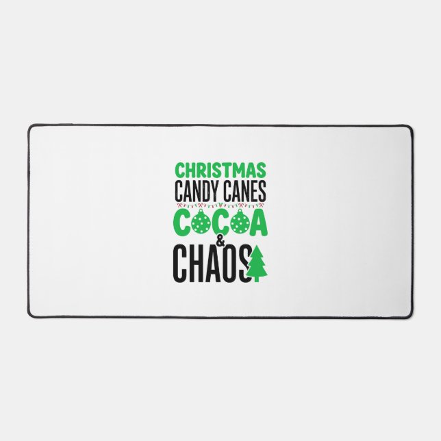 Christmas Candy Canes Cocoa Chaos Design Desk Mat (Front)