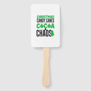 Christmas Candy Canes Cocoa Chaos Design Hand Fan