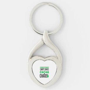 Christmas Candy Canes Cocoa Chaos Design Key Ring