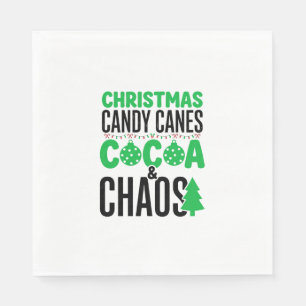 Christmas Candy Canes Cocoa Chaos Design Napkin