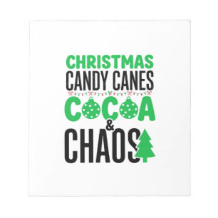 Christmas Candy Canes Cocoa Chaos Design Notepad