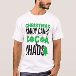 Christmas Candy Canes Cocoa Chaos Design T-Shirt