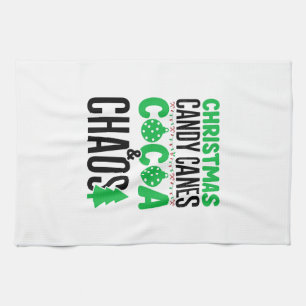 Christmas Candy Canes Cocoa Chaos Design Tea Towel