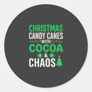 Christmas Candy Canes Cocoa Chaos Holiday Classic Round Sticker