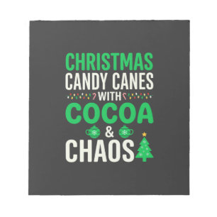 Christmas Candy Canes Cocoa Chaos Holiday Notepad